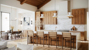 inside mansion kitchen